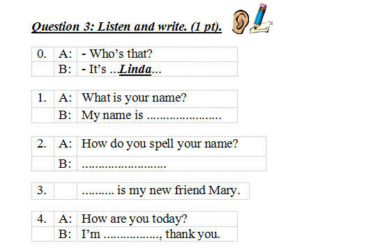 Đề thi tiếng Anh lớp 3 có đáp án