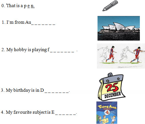 Đề kiểm tra học kì 1 môn Tiếng Anh lớp 4