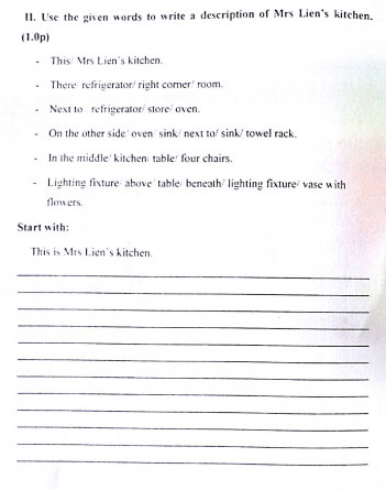 Đề thi khảo sát chất lượng học kỳ 1 môn tiếng Anh lớp 6,7,8 tỉnh Nam Định năm học 2015 - 2016