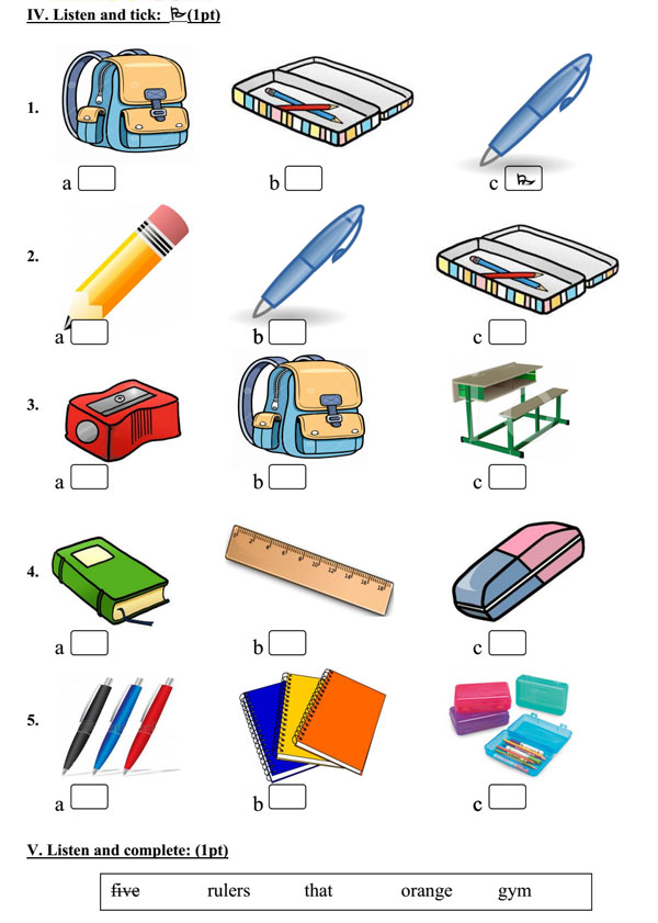 Đề thi học kỳ 1 môn tiếng Anh lớp 3 