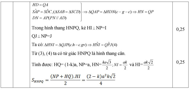 Đáp án - Đề thi học kỳ 1 môn Toán lớp 11