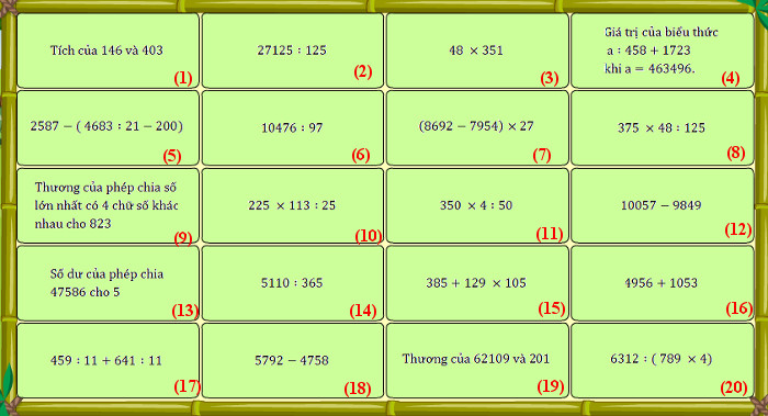 Đề thi violympic toán lớp 4 vòng 12