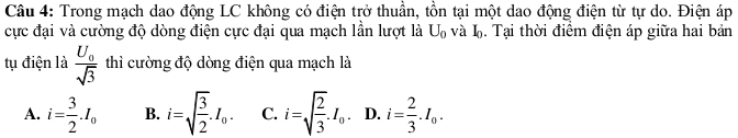 Đề thi thử Đại học môn Vật lý có đáp án