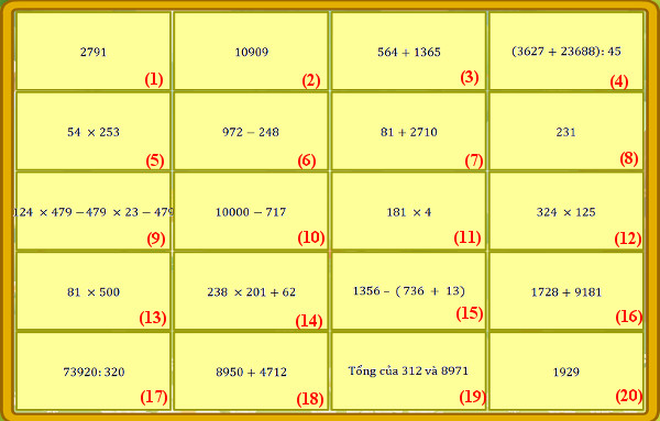 Đề thi violympic toán lớp 4 vòng 13