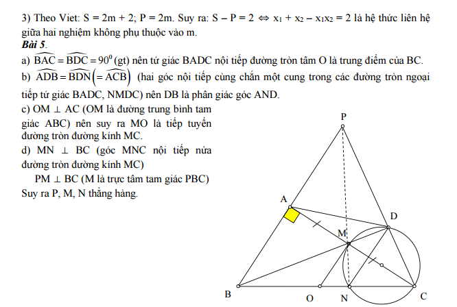 Đáp án đề thi tuyển sinh vào lớp 10