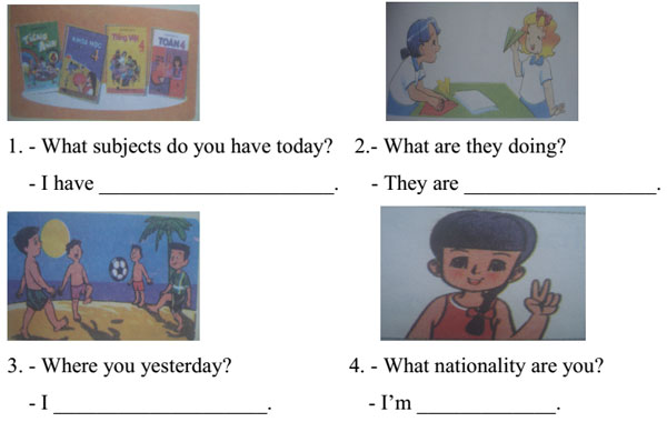 Đề thi học kỳ 1 môn tiếng Anh lớp 4 có đáp án Đề thi học kỳ 1 môn tiếng Anh lớp 4