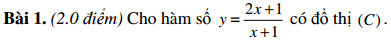 Đề thi thử THPT Quốc gia môn Toán có đáp án