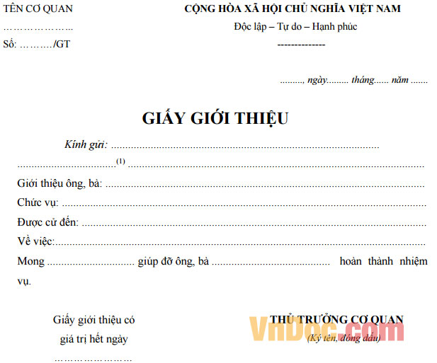 Giấy giới thiệu