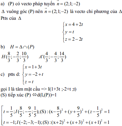 Đề thi giữa học kì 2 môn Toán lớp 12 trường THPT Hiệp Bình, Hồ Chí Minh năm 2014 - 2015 Đề kiểm tra học kỳ II môn Toán lớp 12 có đáp án