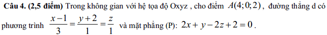 Đề thi giữa học kì 2 môn Toán lớp 12 trường THPT Hiệp Bình, Hồ Chí Minh năm 2014 - 2015 Đề kiểm tra giữa học kỳ II môn Toán lớp 12 có đáp án