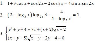 Đề thi thử THPT Quốc gia năm 2016 môn Toán