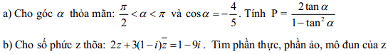 Đề thi thử THPT Quốc gia môn Toán có đáp án