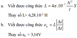 Đáp án đề thi học kỳ 2 môn Lý lớp 11 có đáp án