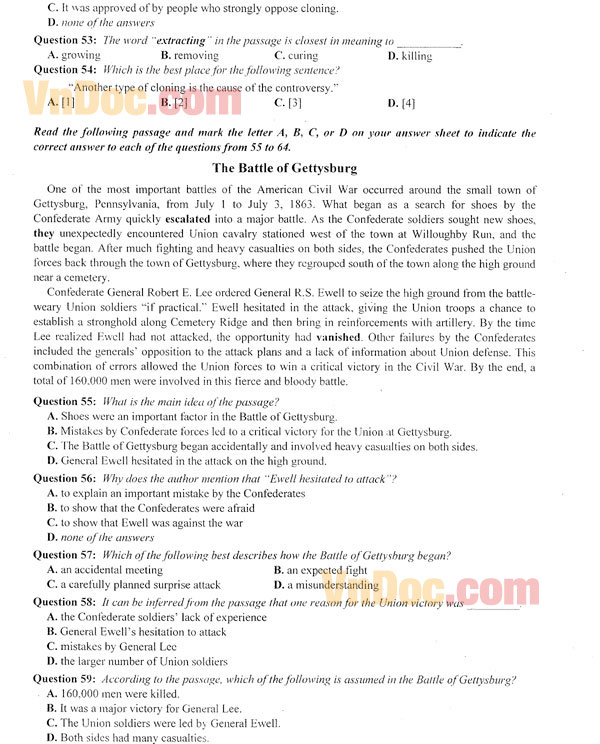 Đề thi thử THPT Quốc gia năm 2016 môn Tiếng Anh Đề thi thử Đại học năm 2016 môn Tiếng Anh