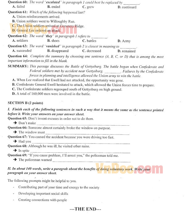 Đề thi thử THPT Quốc gia năm 2016 môn Tiếng Anh Đề thi thử Đại học năm 2016 môn Tiếng Anh