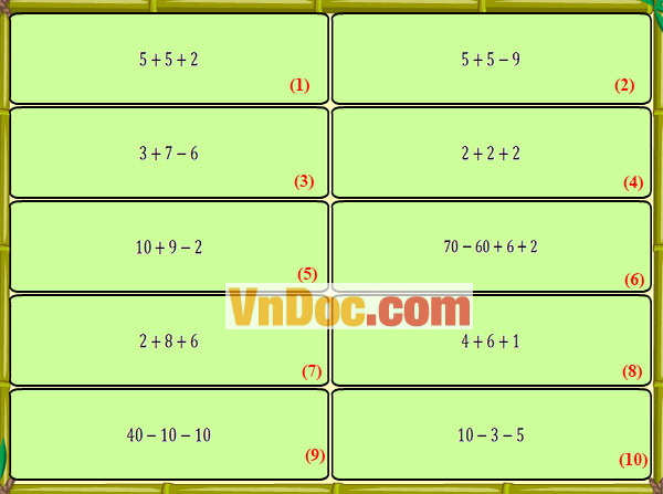 Đề thi violympic toán lớp 1 vòng 16