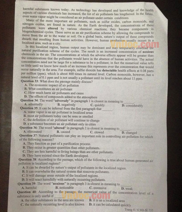 Đề thi thử THPT Quốc gia năm 2016 môn Tiếng Anh    