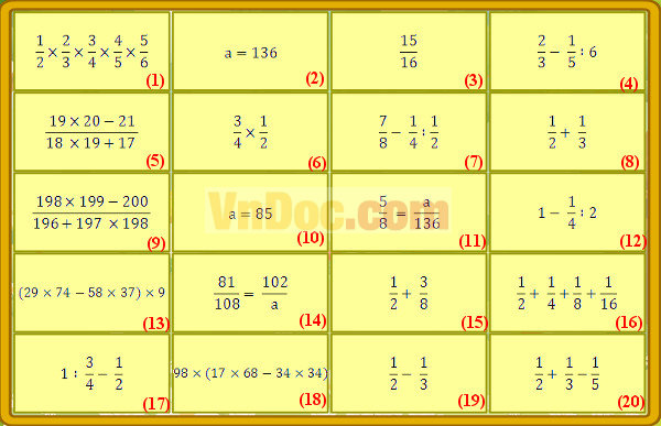 Luyện thi Violympic Toán lớp 4 vòng 17
