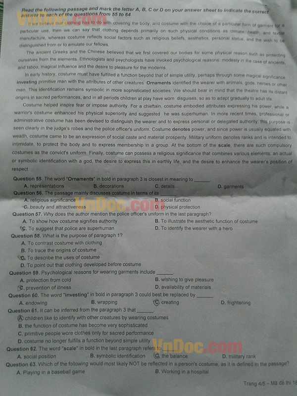 Đề thi thử Đại học năm 2016 môn Tiếng Anh 