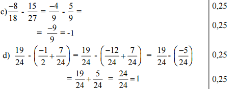 Đáp án đề thi giữa học kì 2 môn Toán lớp 6