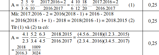 Đáp án đề thi học kì 2 môn Toán lớp 7
