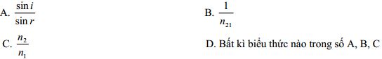 Đề thi học kì 2 môn Vật lý lớp 11