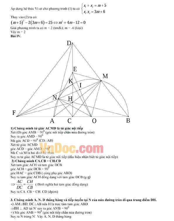 Đáp án đề thi vào lớp 10 môn Toán Đáp án đề thi vào lớp 10 môn Toán