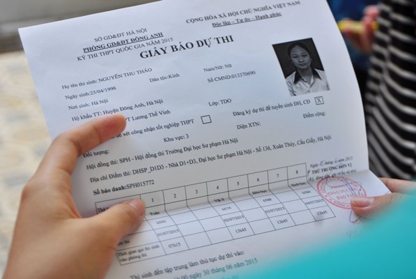 Khi nào nhận được giấy báo dự thi thpt quốc gia 2016