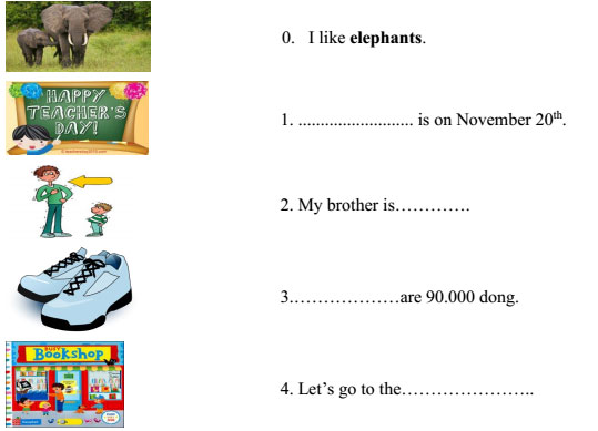 Đề thi học kỳ 2 môn Tiếng Anh lớp 4 Đề thi học kì 2 môn Tiếng Anh lớp 4