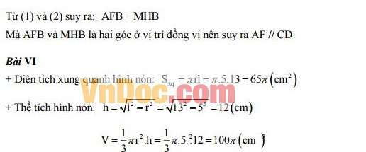 Đáp án đề thi vào lớp 10 môn Toán Đáp án đề thi vào lớp 10 môn Toán