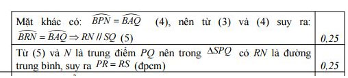 Đáp án đề thi thử vào lớp 10 môn Toán 