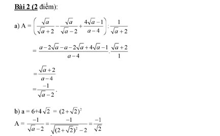 Đáp án đề thi thử vào lớp 10 môn Toán