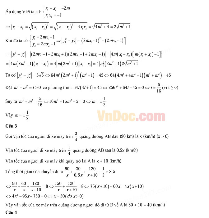 Đáp án đề thi vào lớp 10 môn Toán Đáp án đề thi vào lớp 10 môn Toán