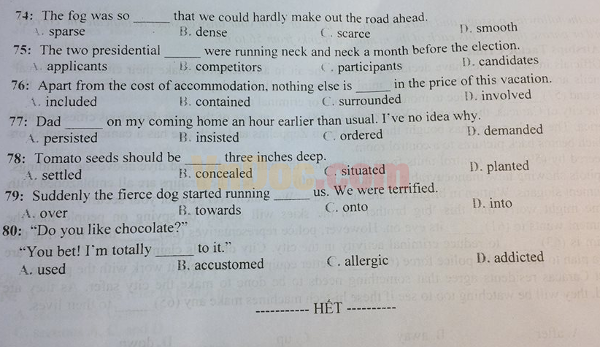 Ôn thi vào lớp 10 môn Anh Đáp án đề thi tuyển sinh vào lớp 10 môn Tiếng Anh