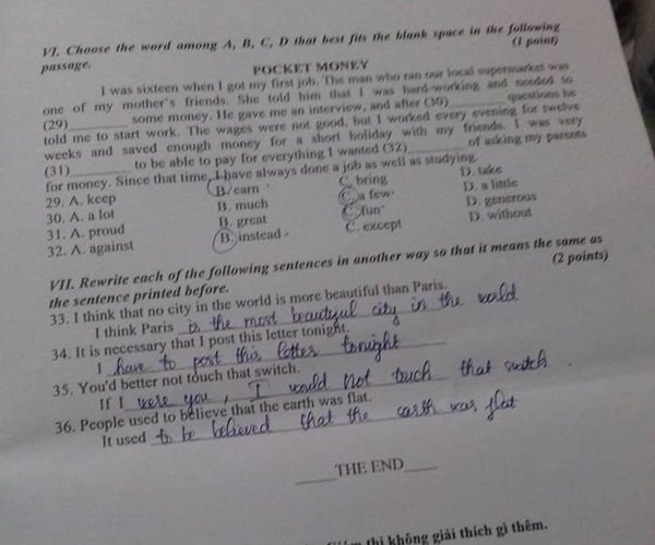 Đề luyện thi vào lớp 10 môn Tiếng Anh