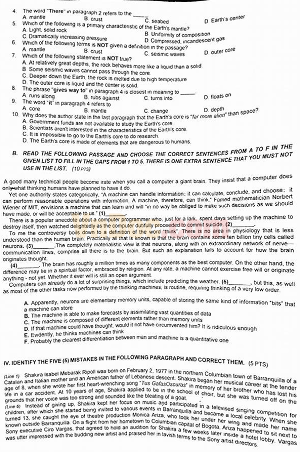 Đề thi tuyển sinh vào lớp 10