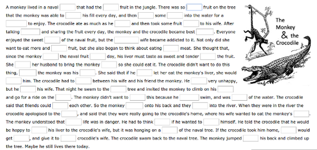 Luyện đọc Tiếng Anh: The Monkey and the Crocodile