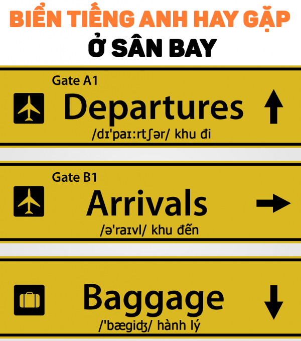Những biển báo tiếng Anh thường gặp ở sân bay