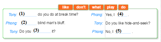 Bài tập Tiếng Anh lớp 3 Unit 10 What Do You Do At Break Time?