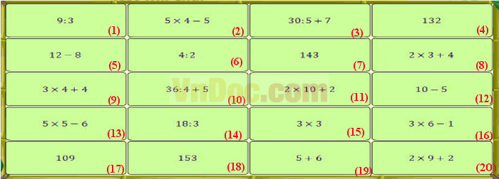 Đề thi violympic toán tiếng anh lớp 3 vòng 1