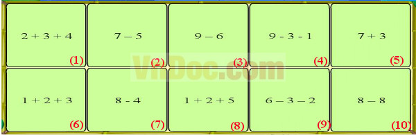 Đề thi violympic toán lớp 1 vòng 9