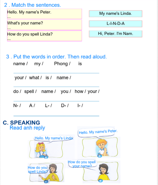 Bài tập ôn hè môn Tiếng Anh lớp 3 Bài tập tiếng anh lớp 3 Unit 2 có đáp án