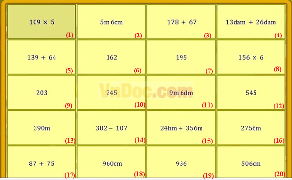 Đề thi Violympic toán lớp 3 vòng 10