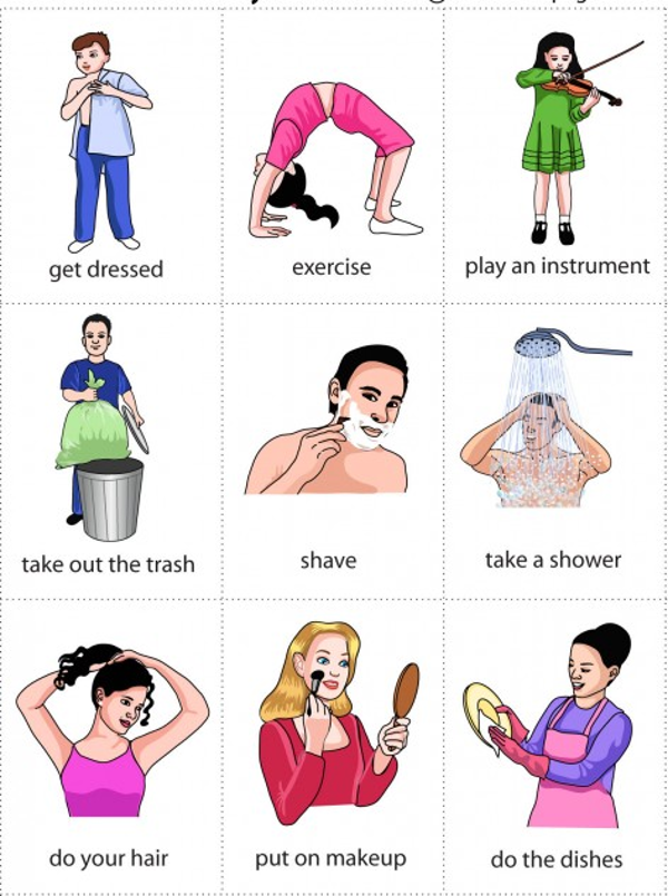 Từ vựng tiếng Anh về các hoạt động hàng ngày