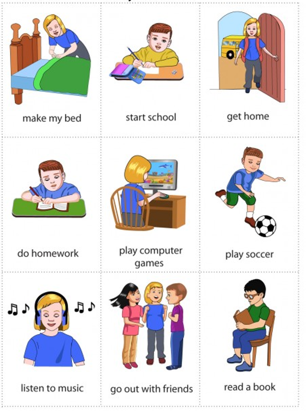 Mô tả các hoạt động hàng ngày bằng tiếng Anh