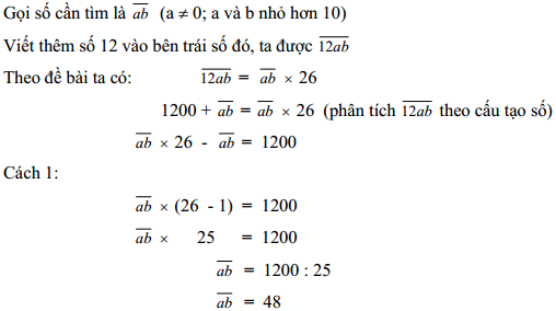 Bài toán giải bằng phân tích cấu tạo số