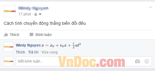 Cách gõ công thức toán học lên facebook 