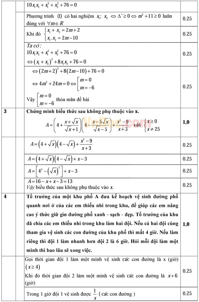 Đề thi chọn lớp khối 10 môn Toán trường THPT Yên Lạc 2, Vĩnh Phúc năm học 2016 - 2017 Đề thi chọn lớp khối 10 môn Toán có đáp án