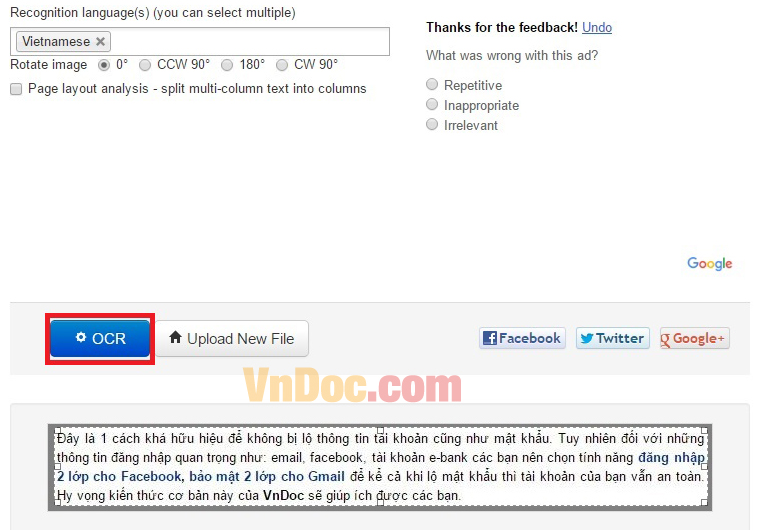 Chuyển văn bản hình ảnh sang text Chuyển văn bản hình ảnh sang chữ