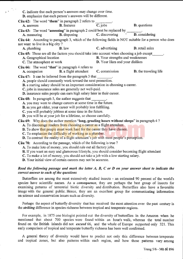 Đề khảo sát chất lượng đầu năm môn Anh lớp 11 có đáp án